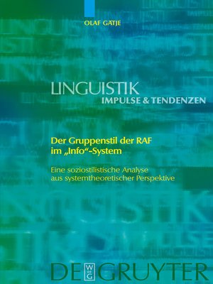cover image of Der Gruppenstil der RAF im "Info"-System
